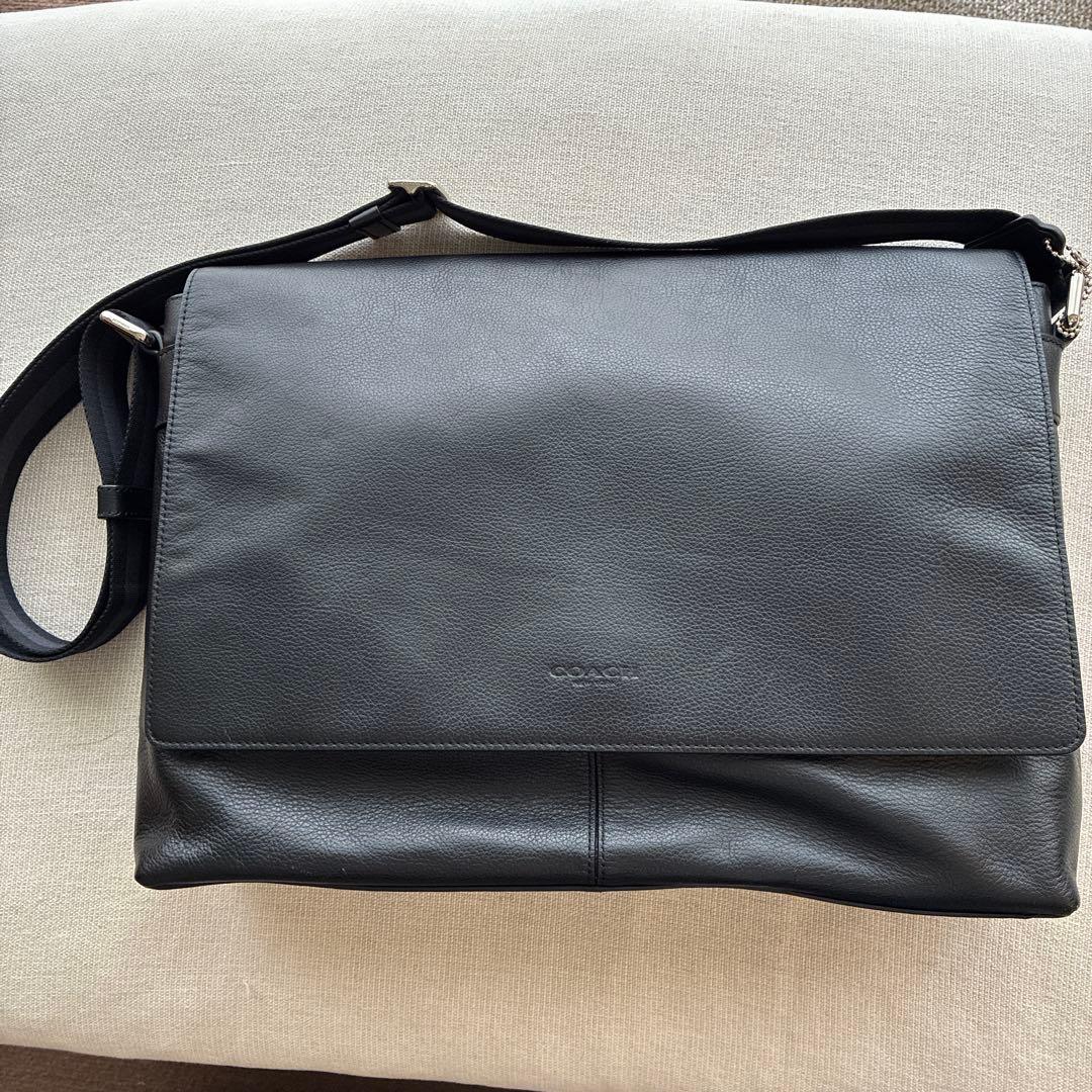スーパーマン様専用】コーチ ブラックレザーメッセンジャーバッグ 未