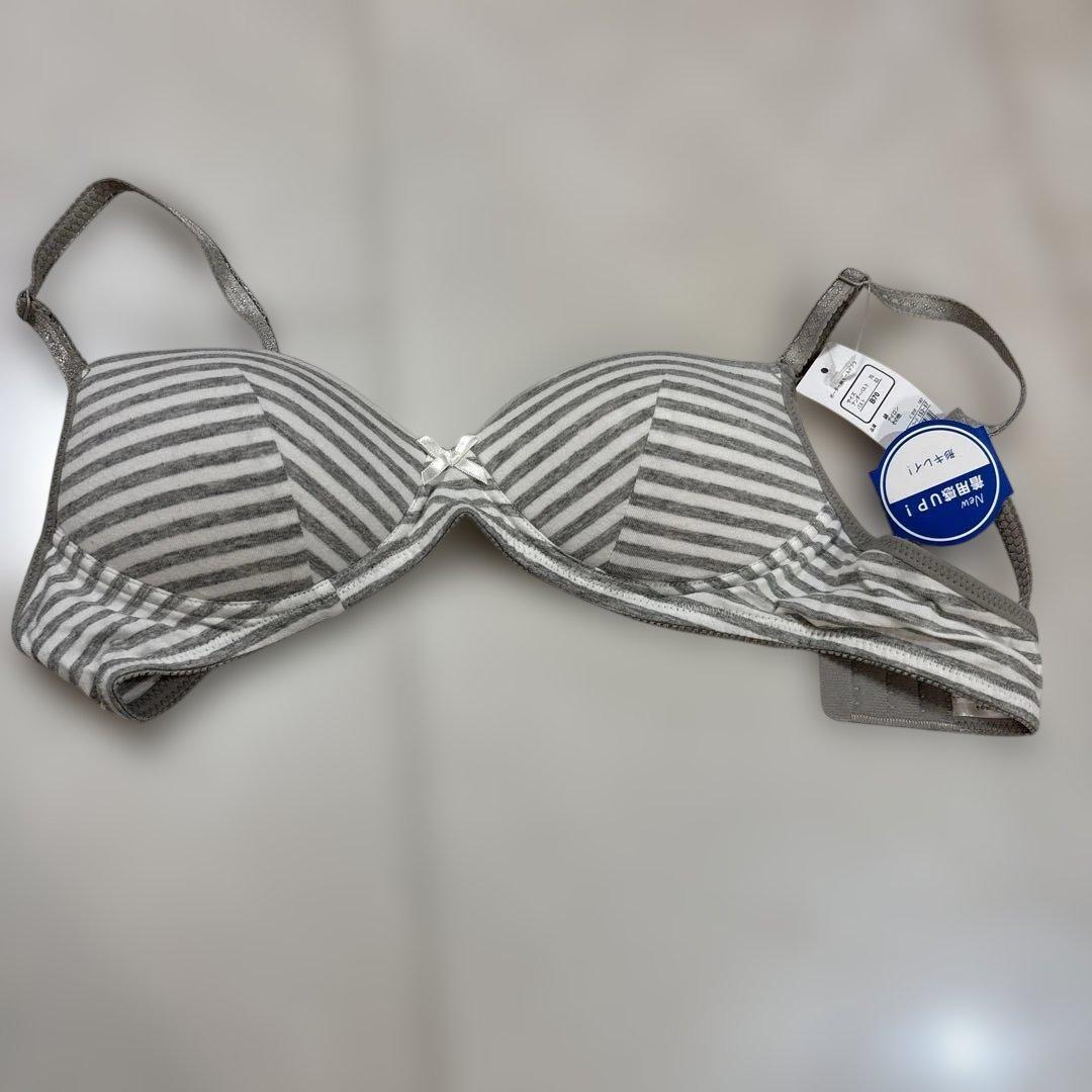 ジュニアブラ 70B グレー・ストライプ - メルカリ