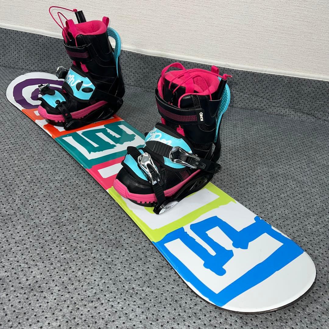 5回使用 キッズスノーボード 105cm SLQ×バイン×レースブーツ - メルカリ