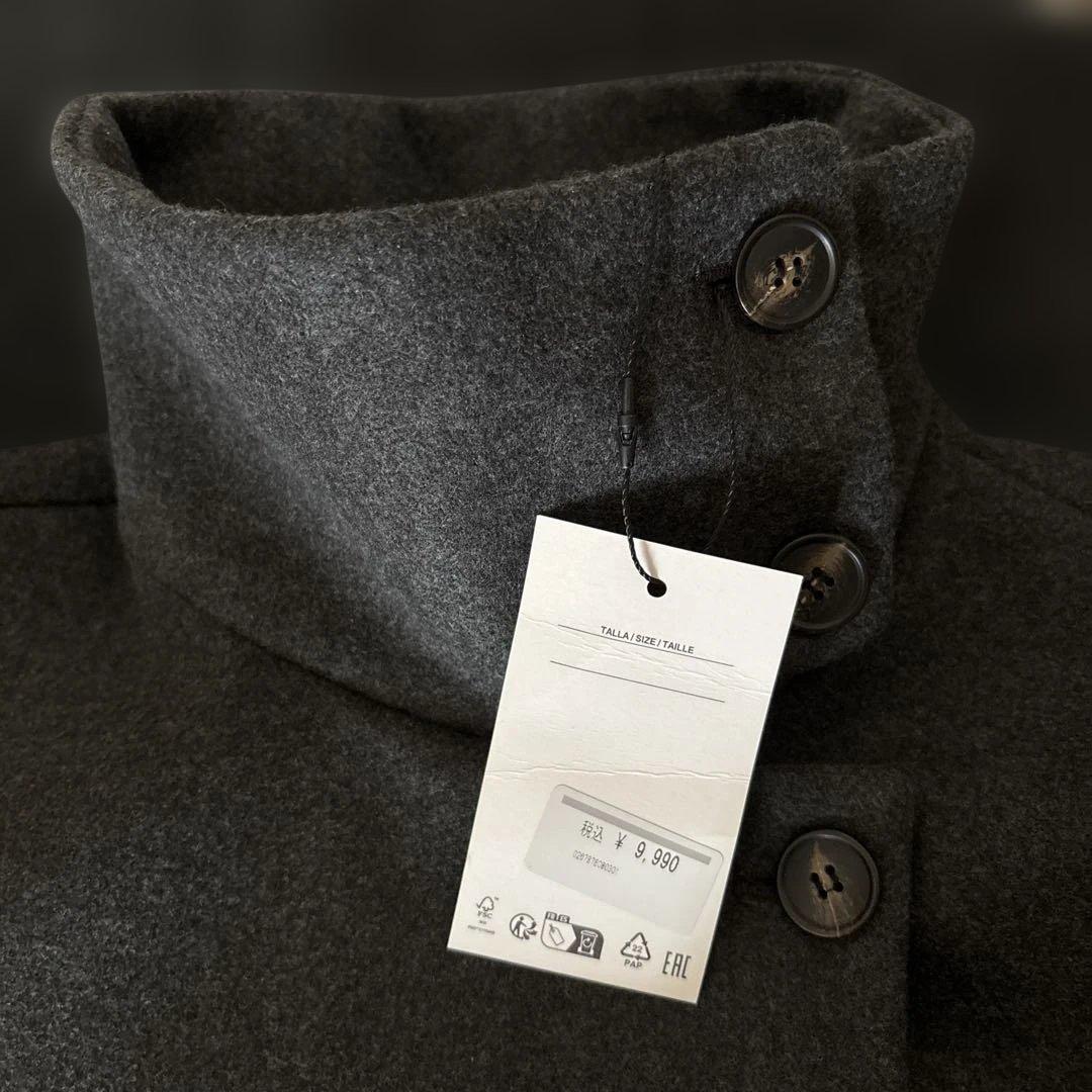 完売品⭐︎ZARA ハイネックショートコート XS グレーマール - メルカリ