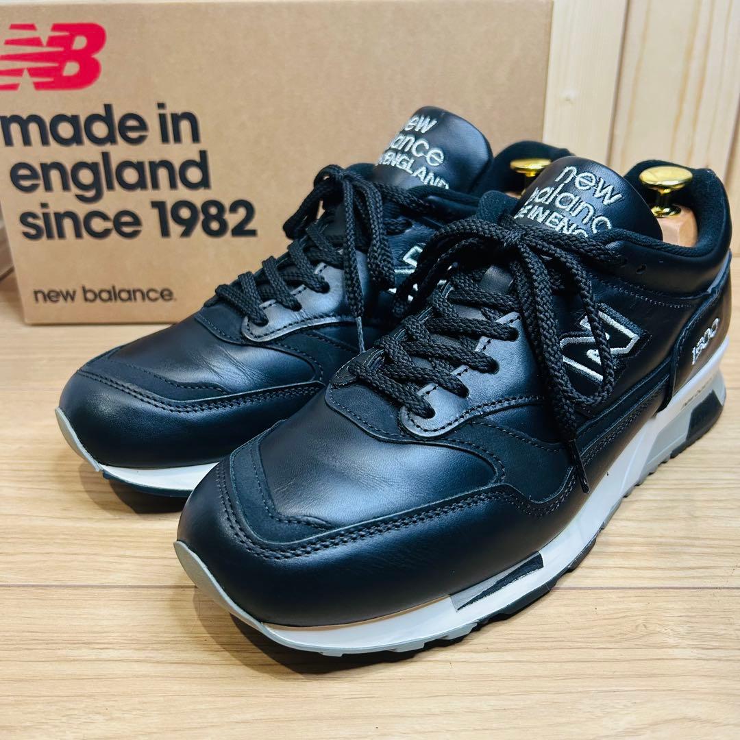 未使用級】ニューバランス M1500BK 英国製 27cm オールレザー 黒