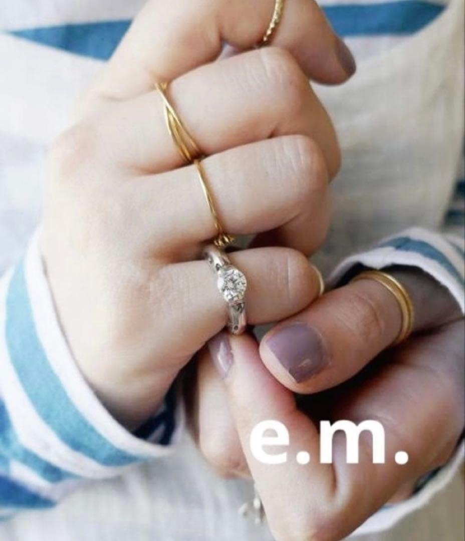 e.m. シルバー ジルコニア ピンキーリング 3号 e.m.（イーエム） 指輪 リング ジルコニア立てづめピンキーリング