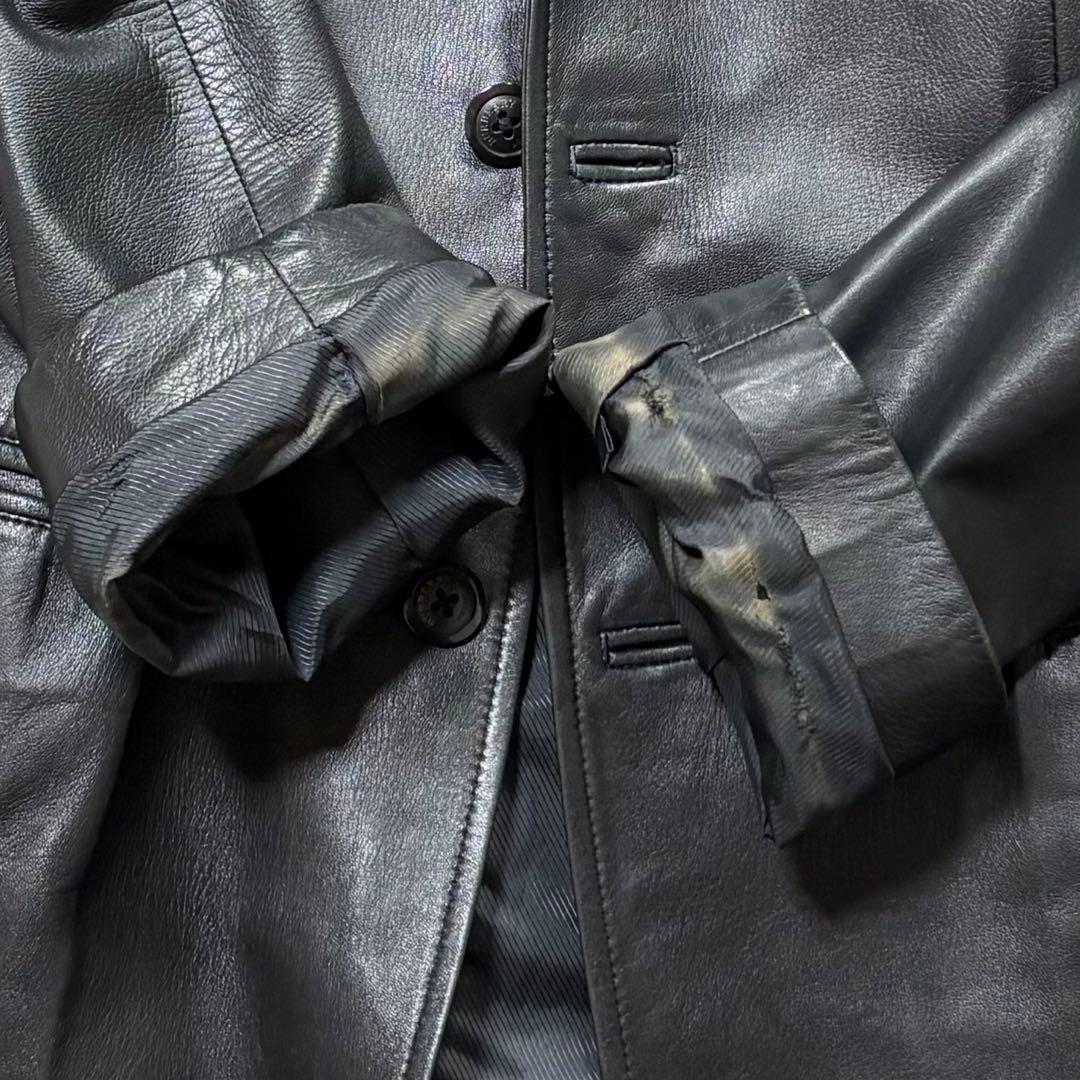 外見美品 BURBERRY LONDON ラムレザー テーラードジャケット 黒 - メルカリ