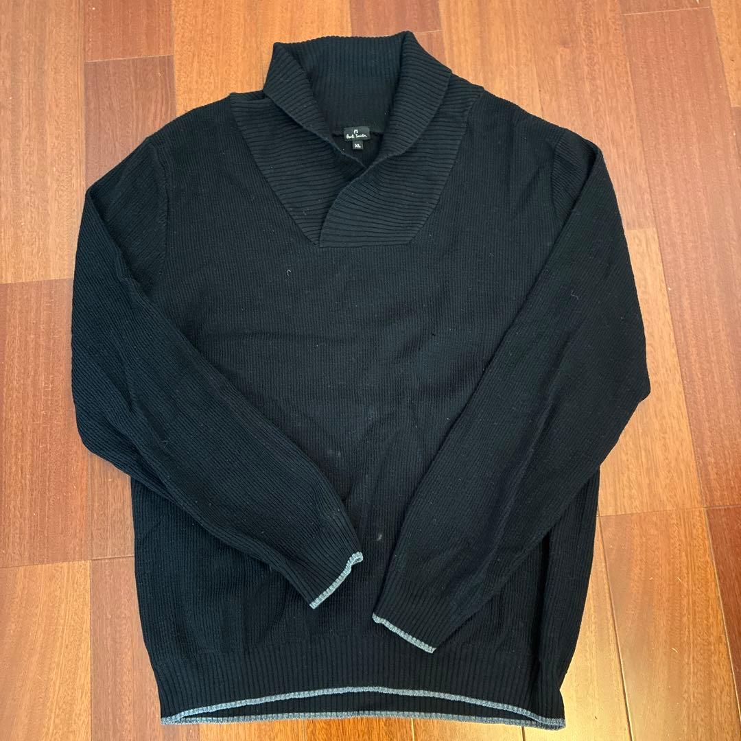 Paul Smith ブラック Vネックセーター XL - メルカリ