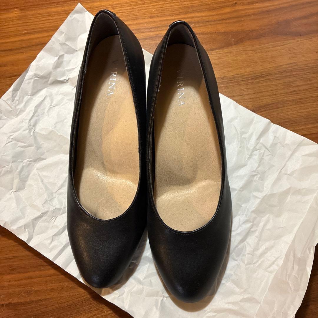 ヴィリーナ VIRINA ネセサリーパンプス ブラック24.5cm 美品 お受験