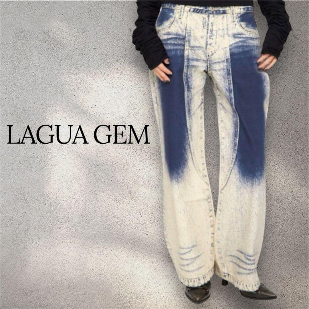 新品】ラグアジェム WASH PRINT FLARE デニム 22 - メルカリ