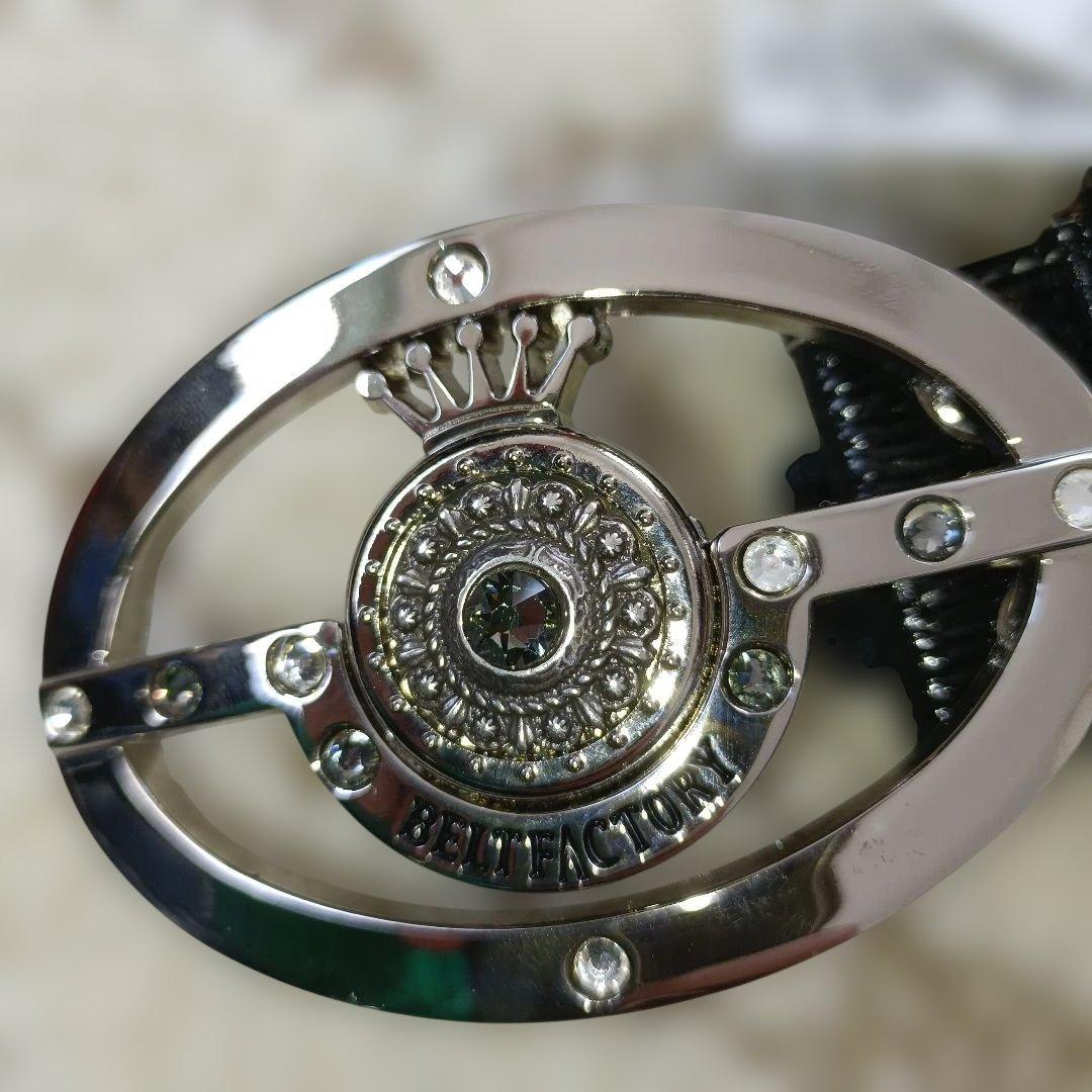 極美品】牛革ベルト BELTFACTORY マーカー付き 黒 ゴルフ 北海道