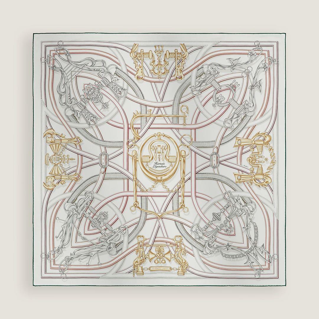 新品・未使用】エルメス カレ90 伝説のハーネス ホワイト 2026SS