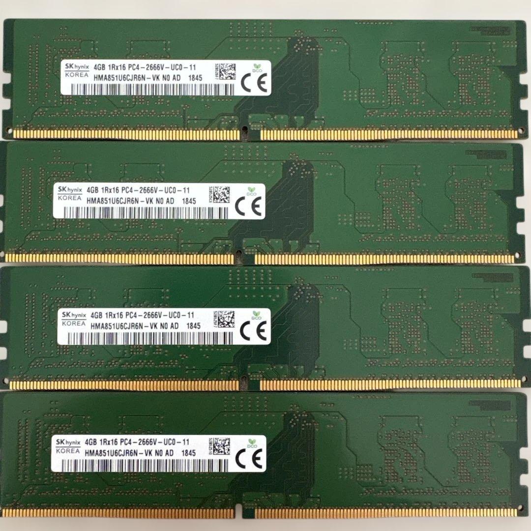 SK hynix 4GB PC4-2666Vメモリ 4枚 - メルカリ