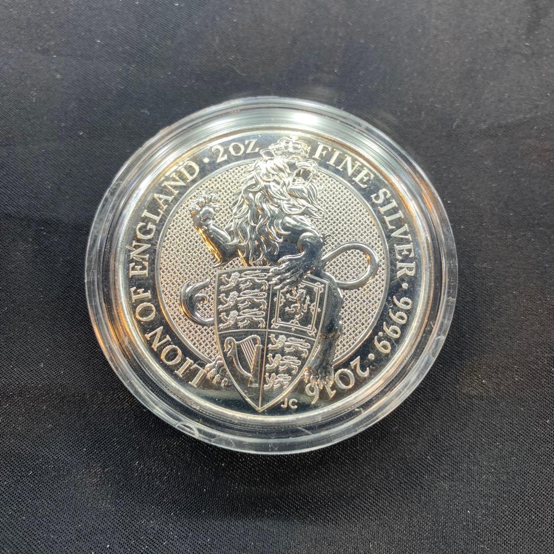 純銀貨 2オンス クイーンズビースト 2016 ライオン・イングランド M4