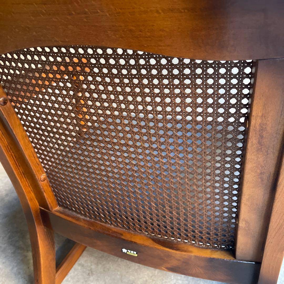 オールドカリモク コロニアルビンテージアームチェア 本革座面張り替え