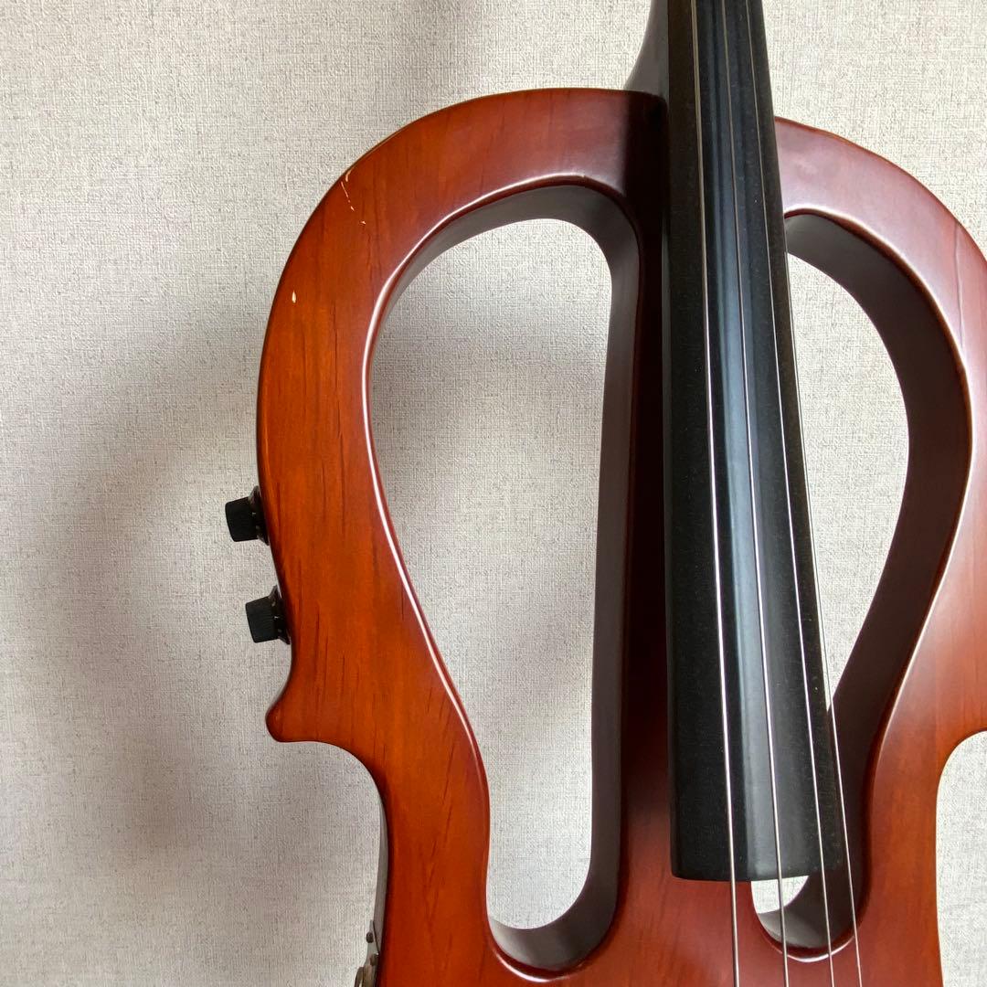 弓・収納袋付き】エレクトリックチェロ サイレントチェロ 木製 匿名
