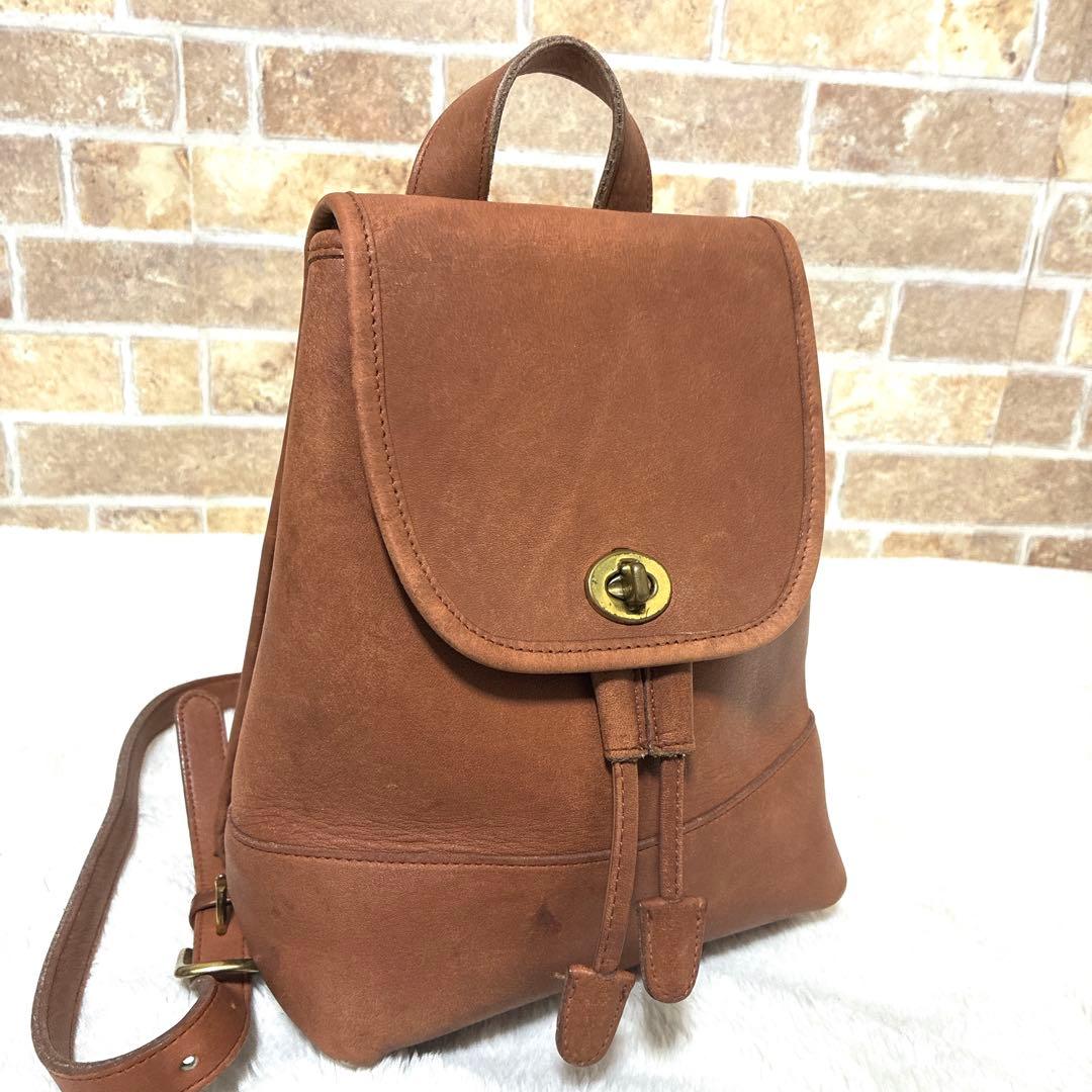 COACH オールドコーチ 9960 本革 レザー リュック ブラウン系 - メルカリ