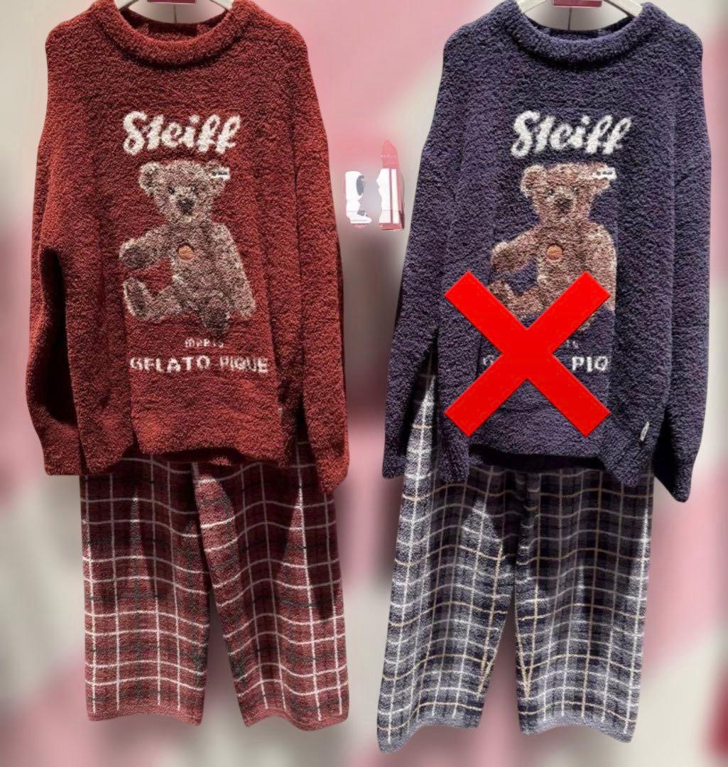 ジェラートピケ シュタイフ プルオーバー＆チェック柄ロングパンツ