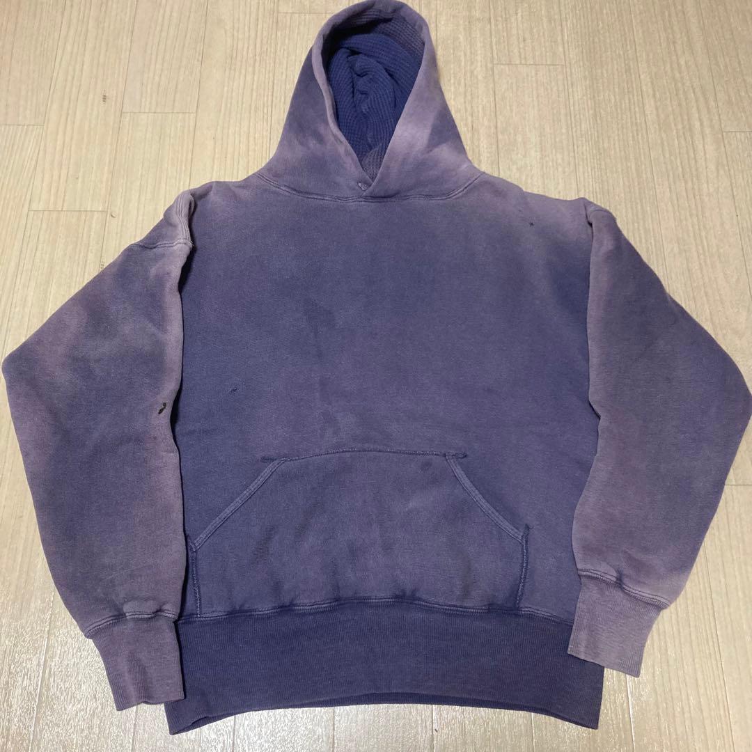 50s ダブルフェイスパーカー スウェット フェード 茄子紺 ヴィンテージ