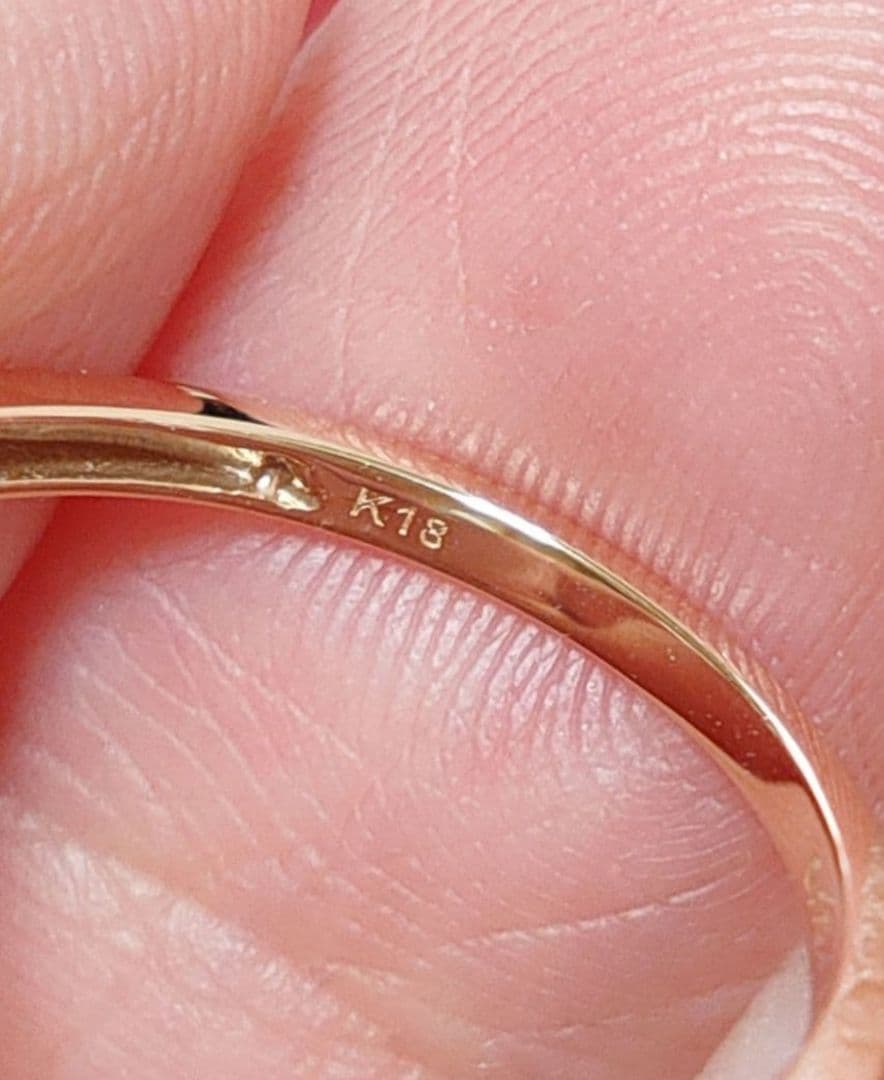 新入荷 未使用品 k18PG 天然ダイヤモンド 0.10ct リング