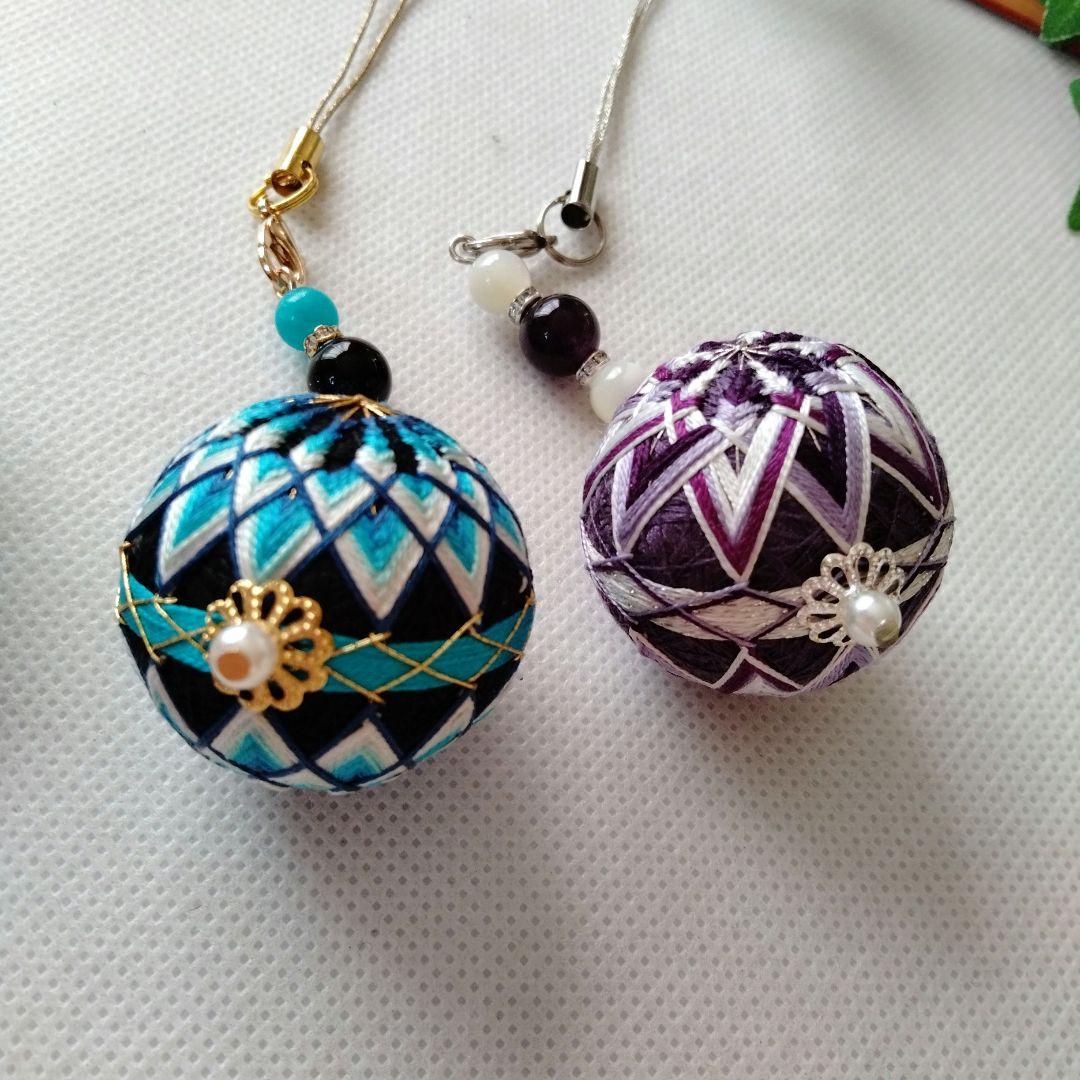 Muriel様専用 絹糸 小さな手まり ストラップ バッグチャーム つるし飾り