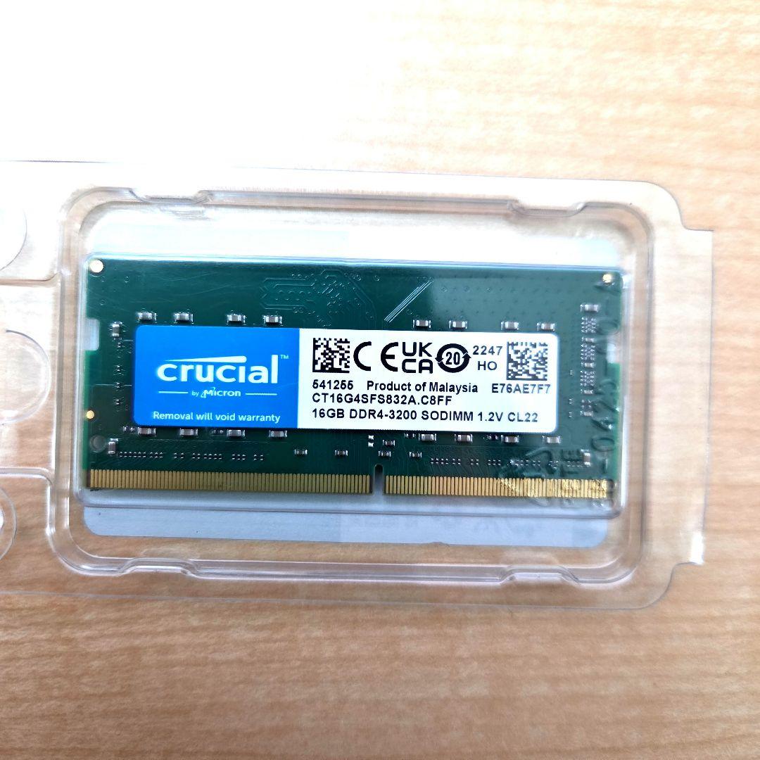 crucial 16GB DDR4-3200 SODIMM メモリ - メルカリ