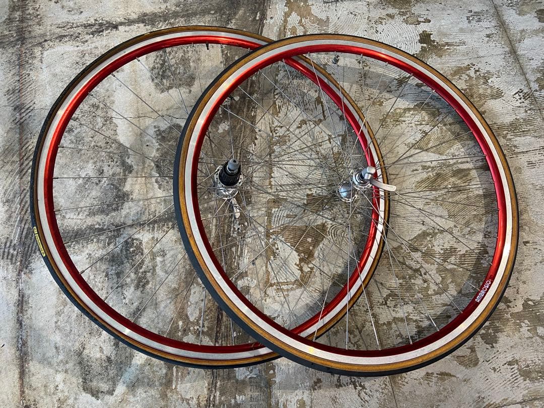 シマノ　アルテグラ　手組みホイール　アンブロッシオリム　チューブラー　送料込 シマノ アルテグラ 手組みホイール アンブロッシオリム チューブラー