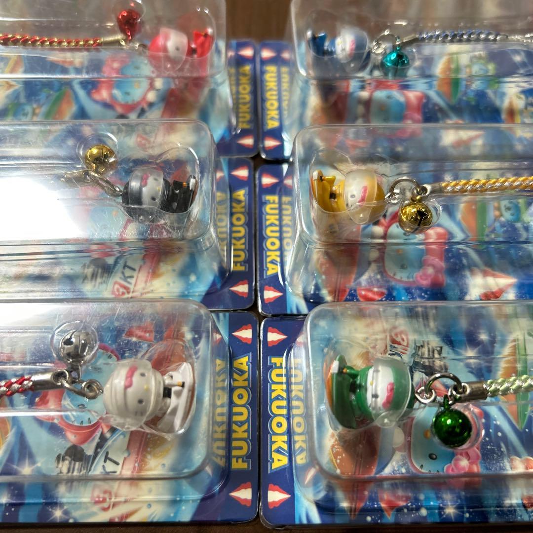 ご当地キティ 福岡限定 競艇バージョン・根付け ストラップ 6艇セット