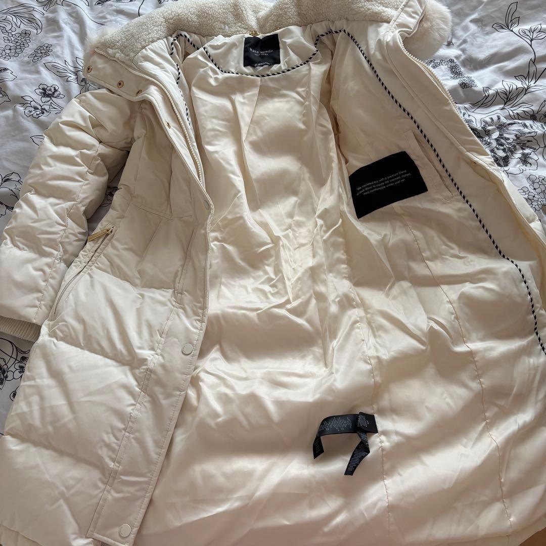 Kate Spadeケイトスペード フード付きロングダウンジャケットホワイト