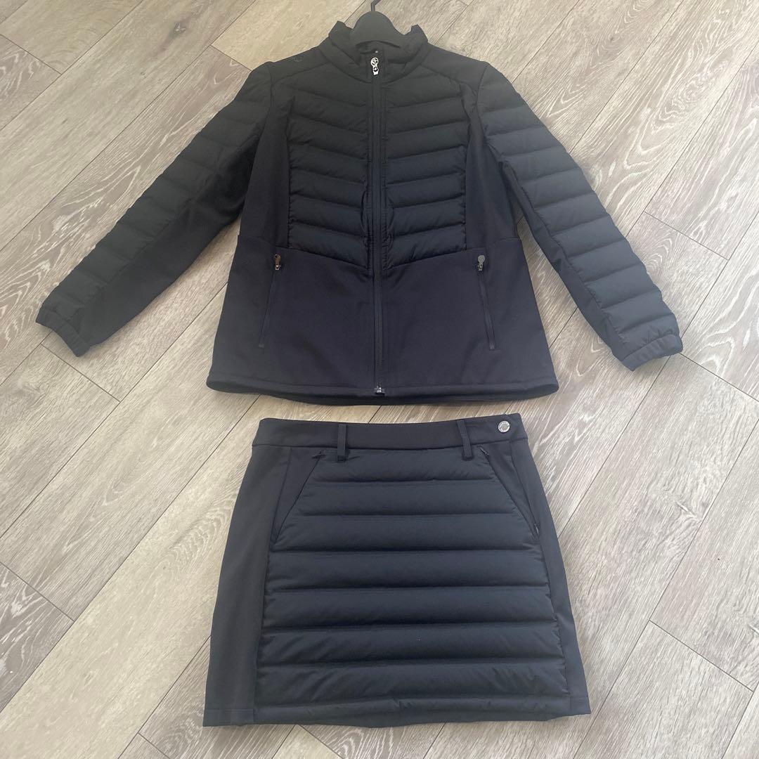 デサントゴルフ 中綿 ブルゾン スカート 上下セット デサントゴルフの中綿・ダウンジャケットを使ったスタイリング