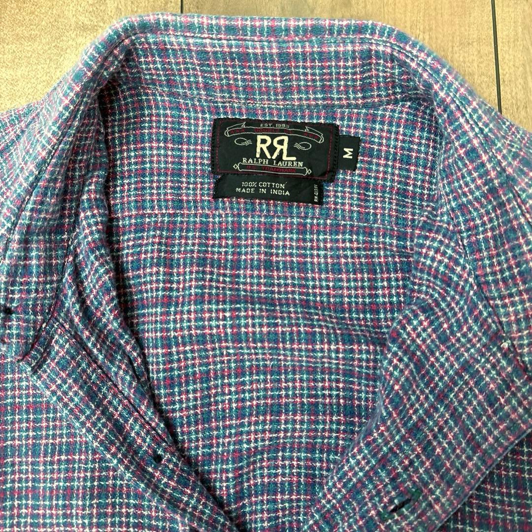 希少】初期三ツ星タグ RRL 90s フランネルシャツ Mサイズ チェック