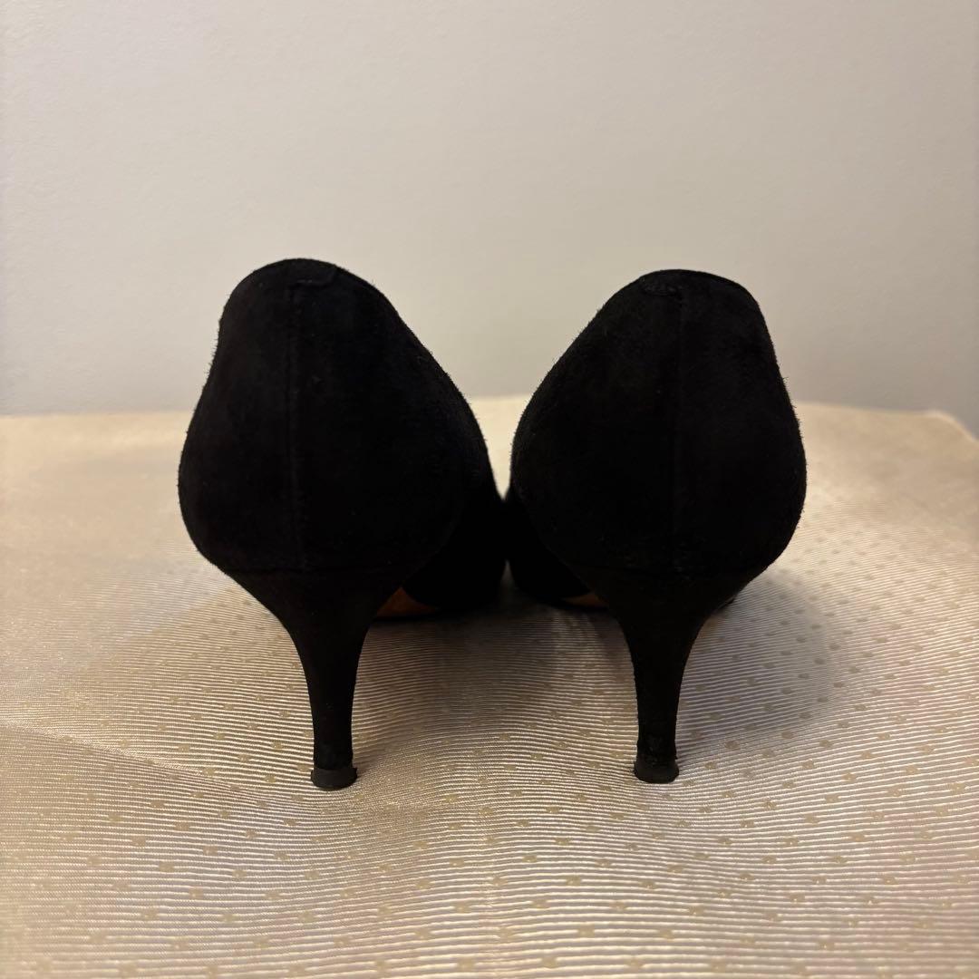 ペリーコ パンプス アネッリ　スエード　黒 ポインテッドトゥ 24.5cm