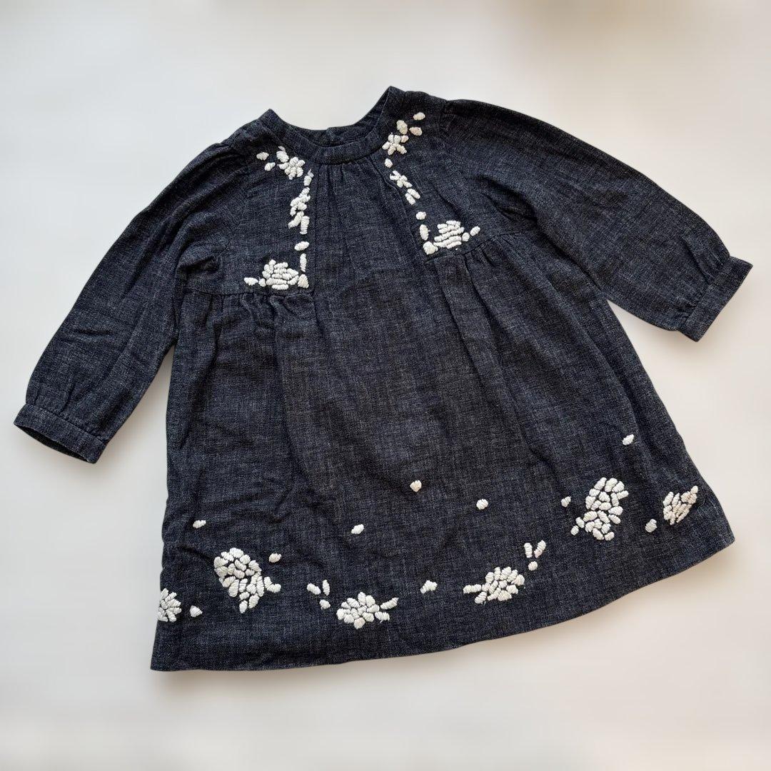 bonpoint ボンポワン 長袖ワンピース グレー 2A - メルカリ