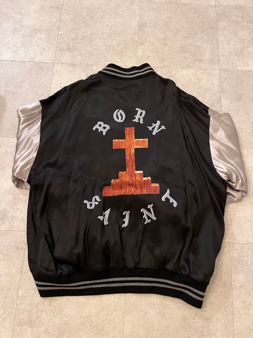 セントマイケル BORN SAINT サテンジャケット XL