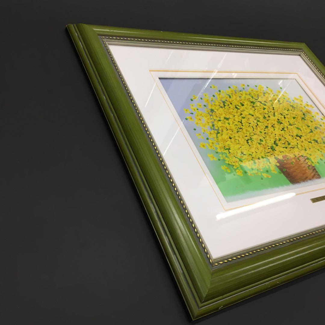 リームンロー 小花いっぱい(黄) 油彩 油絵 三浦昇 李文魯