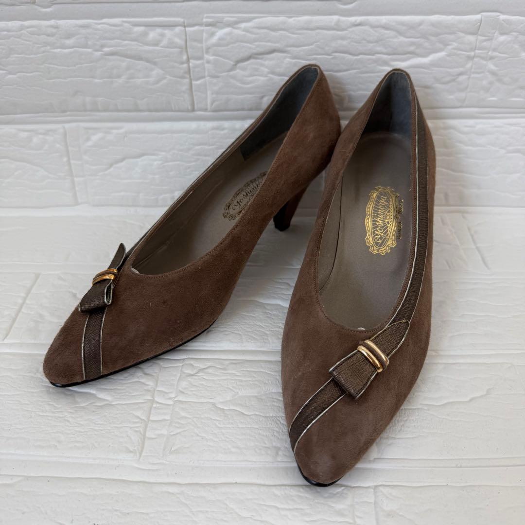 パンプス 銀座ヨシノヤ 23.5cm ブラウン 日本製 - メルカリ
