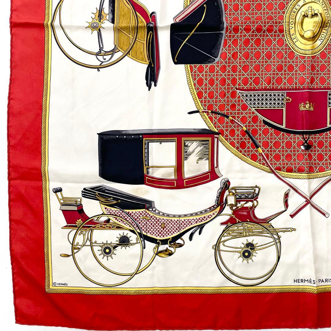エルメス カレ90 シルク88cm スカーフ レッド M