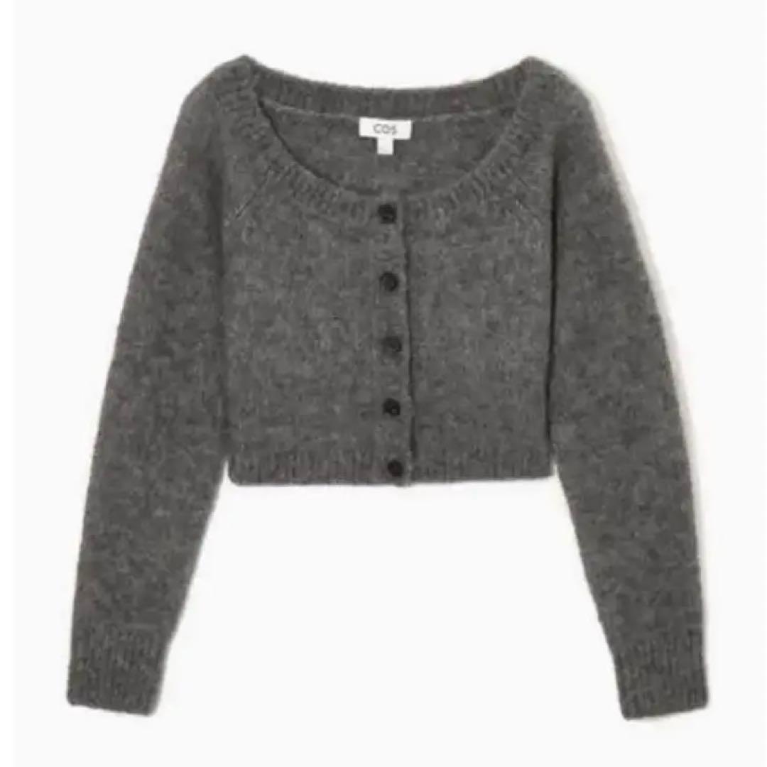 COS コス クロップドカーディガン ニット グレー xs - メルカリ