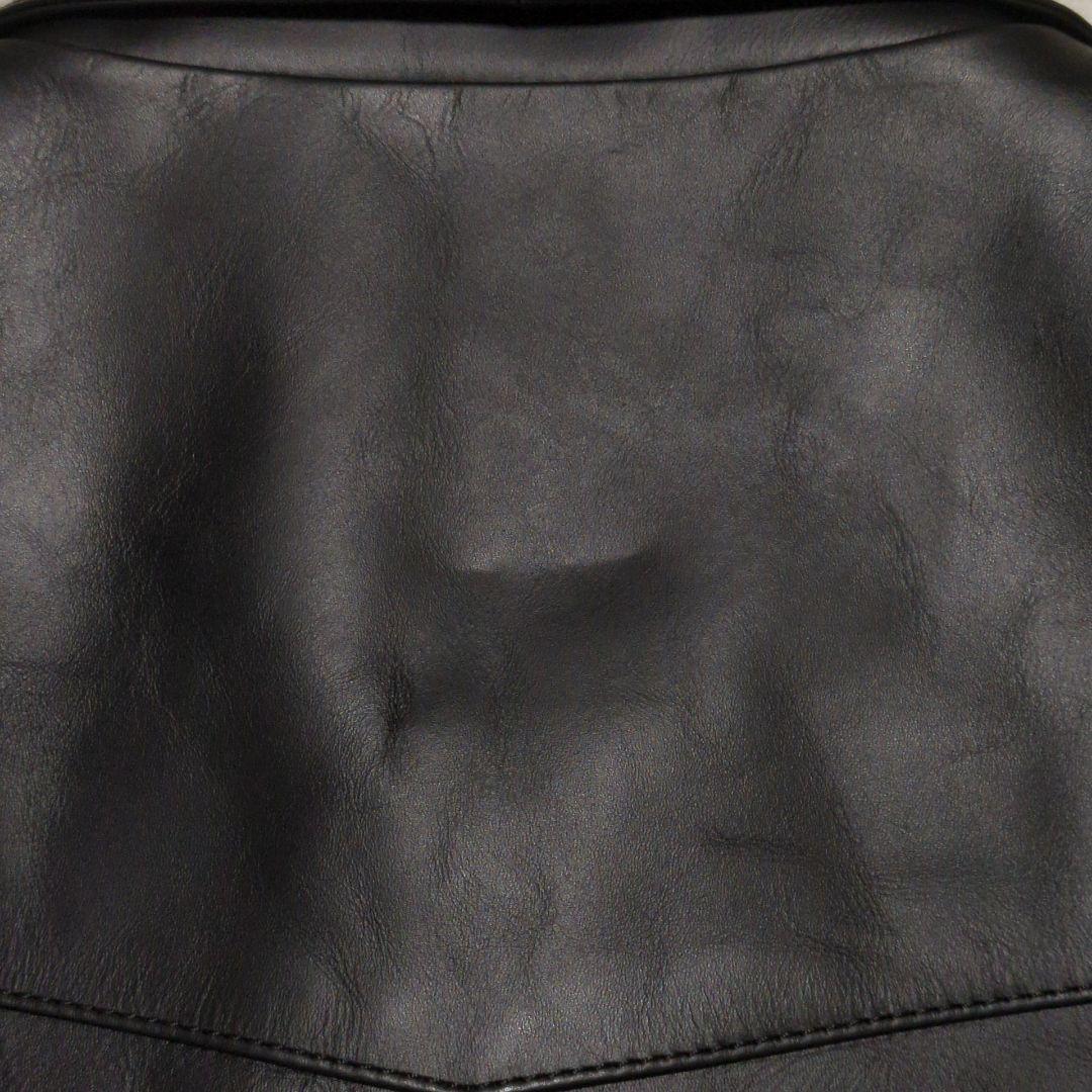 VaLLet 01♢牛革 シングルライダース ジャケット 総裏地 ベルト 黒LL