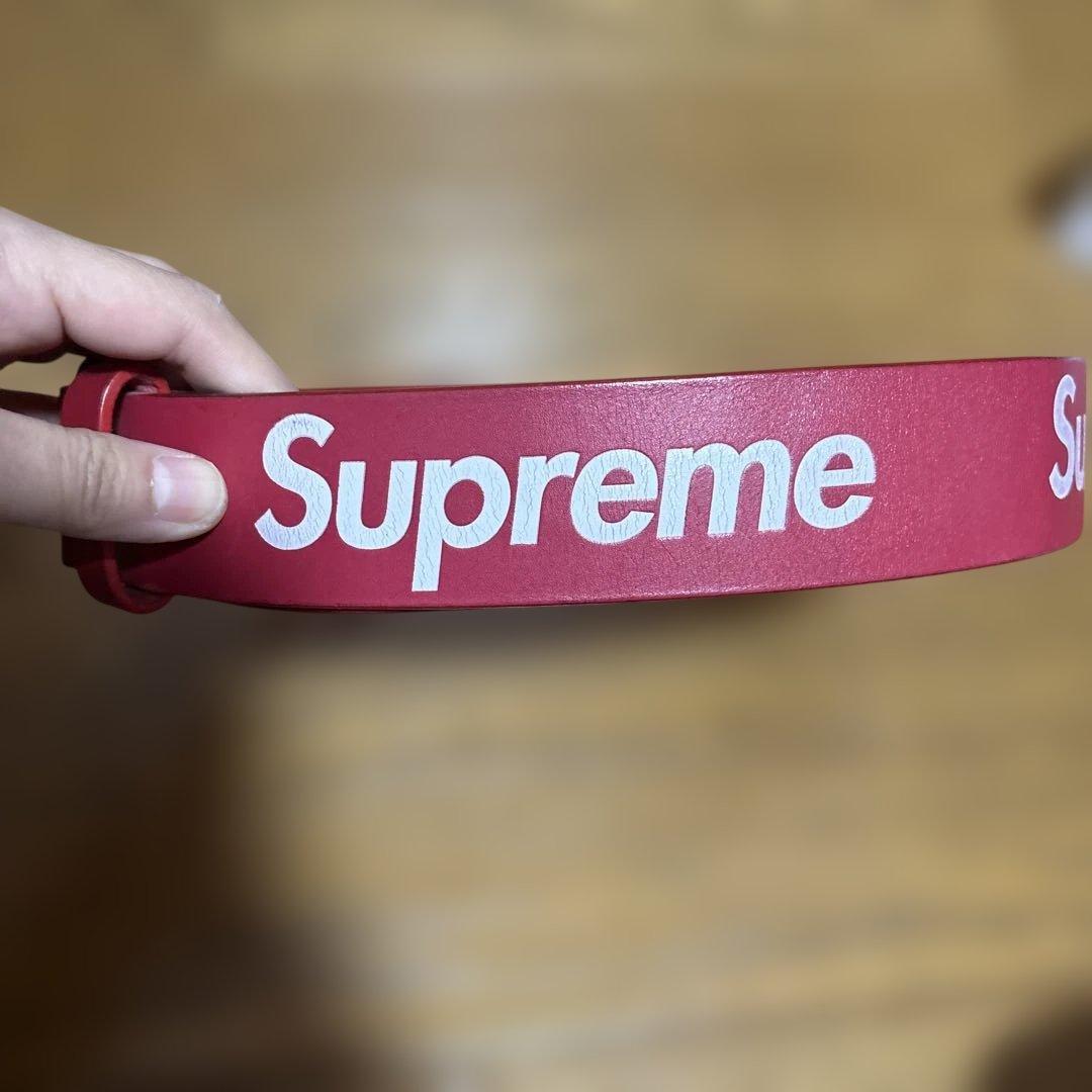 小物 Supreme Repeat Leather Belt \"Red\" 22SS