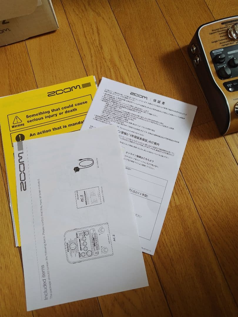 ほぼ未使用品 ZOOM AC-2 アコースティックギター用 プリアンプ