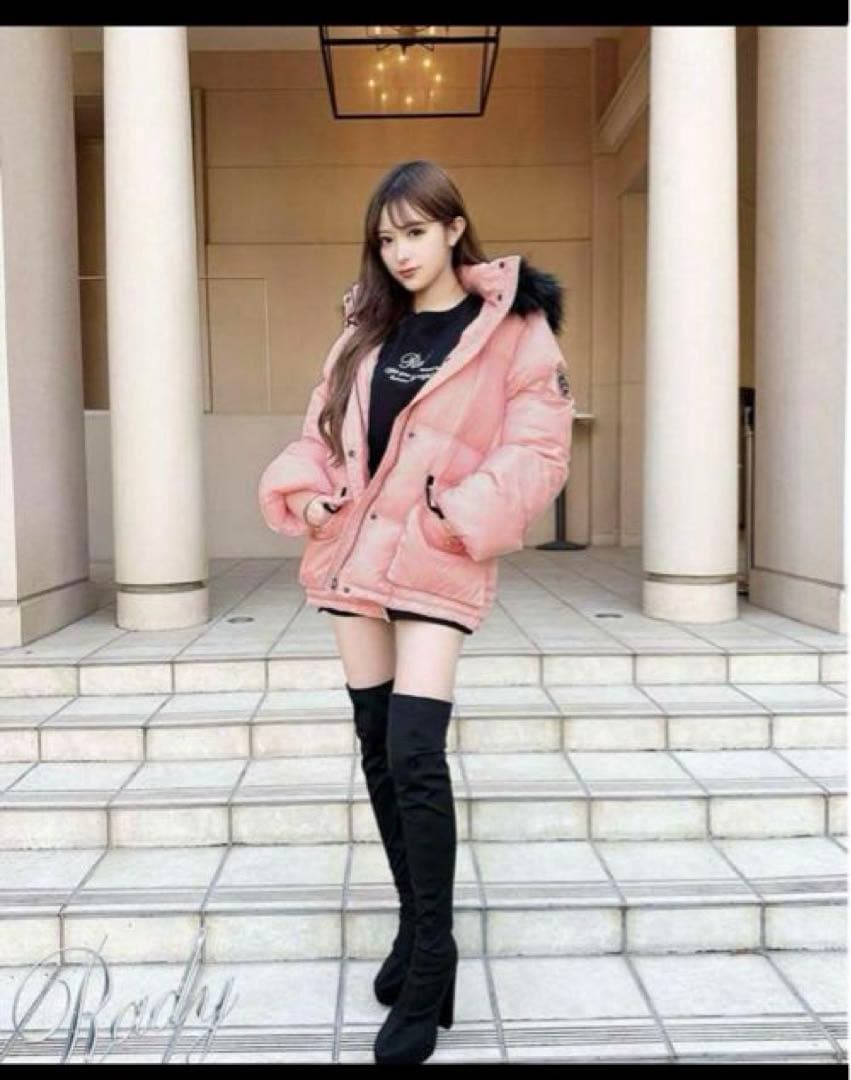 Rady フードファー ファイバー ダウンコート ピンク 完売品 - メルカリ