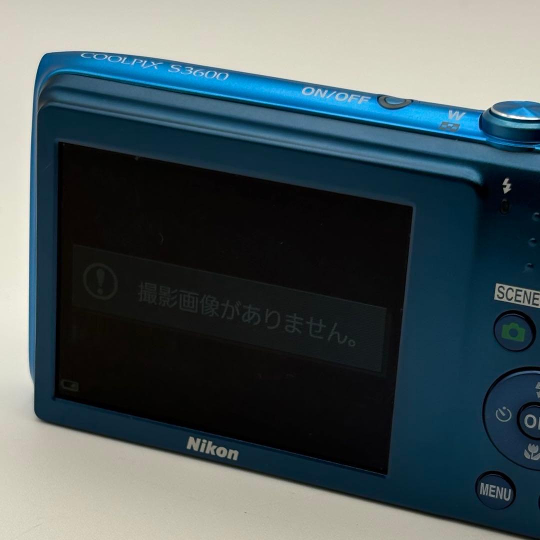 Nikon ニコン COOLPIX S3600 コンデジ ブルー 動作品 訳あり - メルカリ