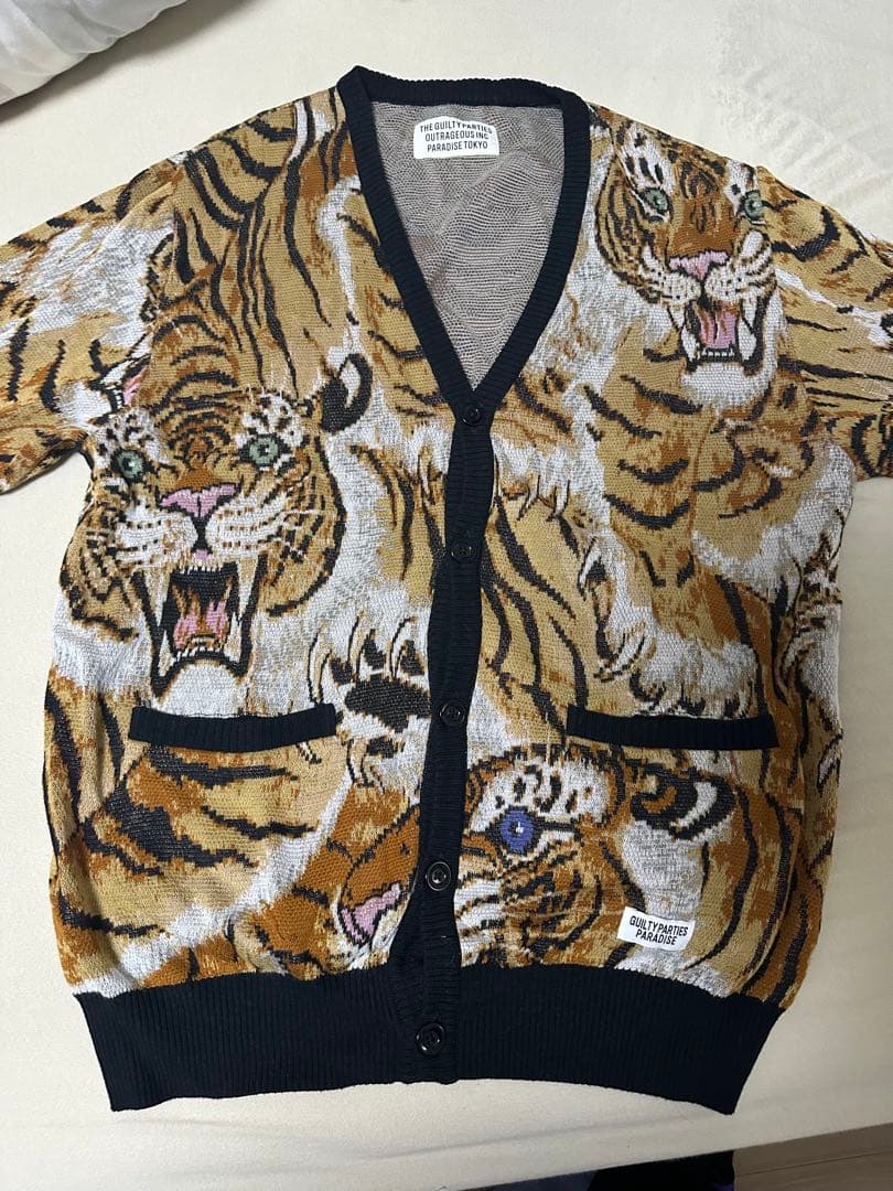 ワコマリア トラ柄 ニットカーディガン - メルカリ