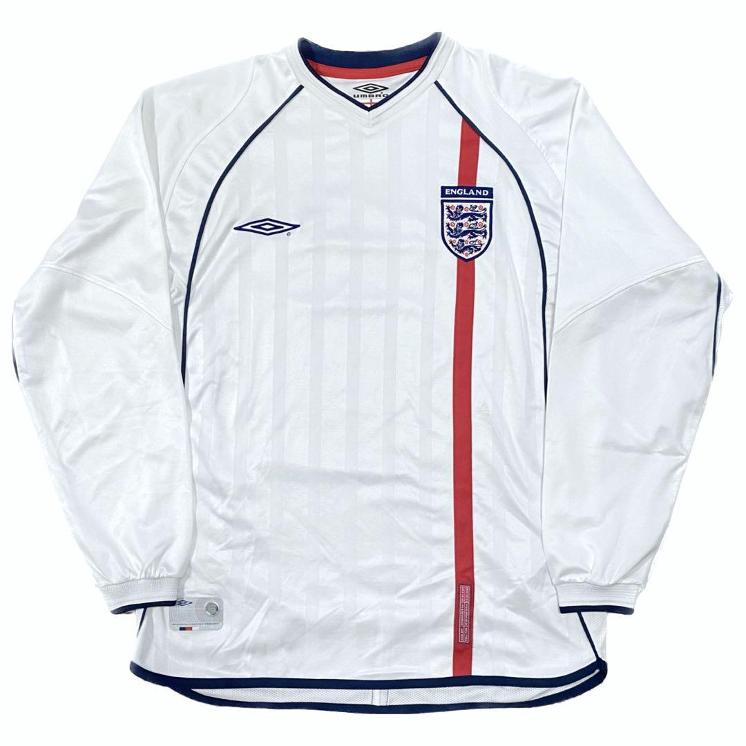 イングランド代表　2002年 レプリカ　長袖　ホームユニフォーム　M 2002年 イングランド代表 ホーム デビッド・ベッカム 7番-KICKO – Kicko