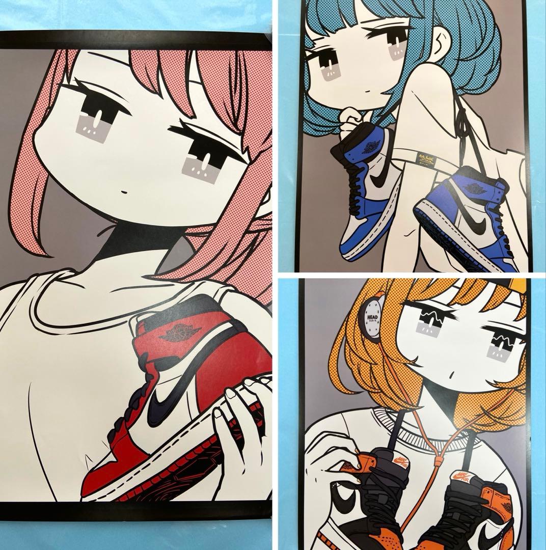 U井T吾 AIR JORDAN 1 ポスター 3枚セット artrA AIR JORDAN 1 CHICAGO GOT 'EM POSTER ART PAINTING PRINT POSTER WALL