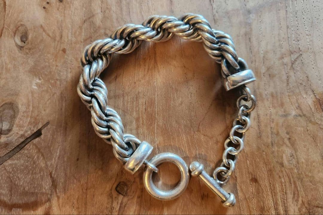 地面師 ヴィンテージ ヘビーロープチェーンリンクブレスレット