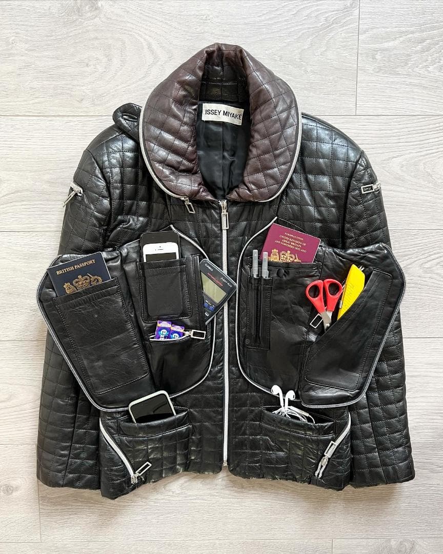 AW91 ISSEY MIYAKE Quilted Leather Jacket - メルカリ