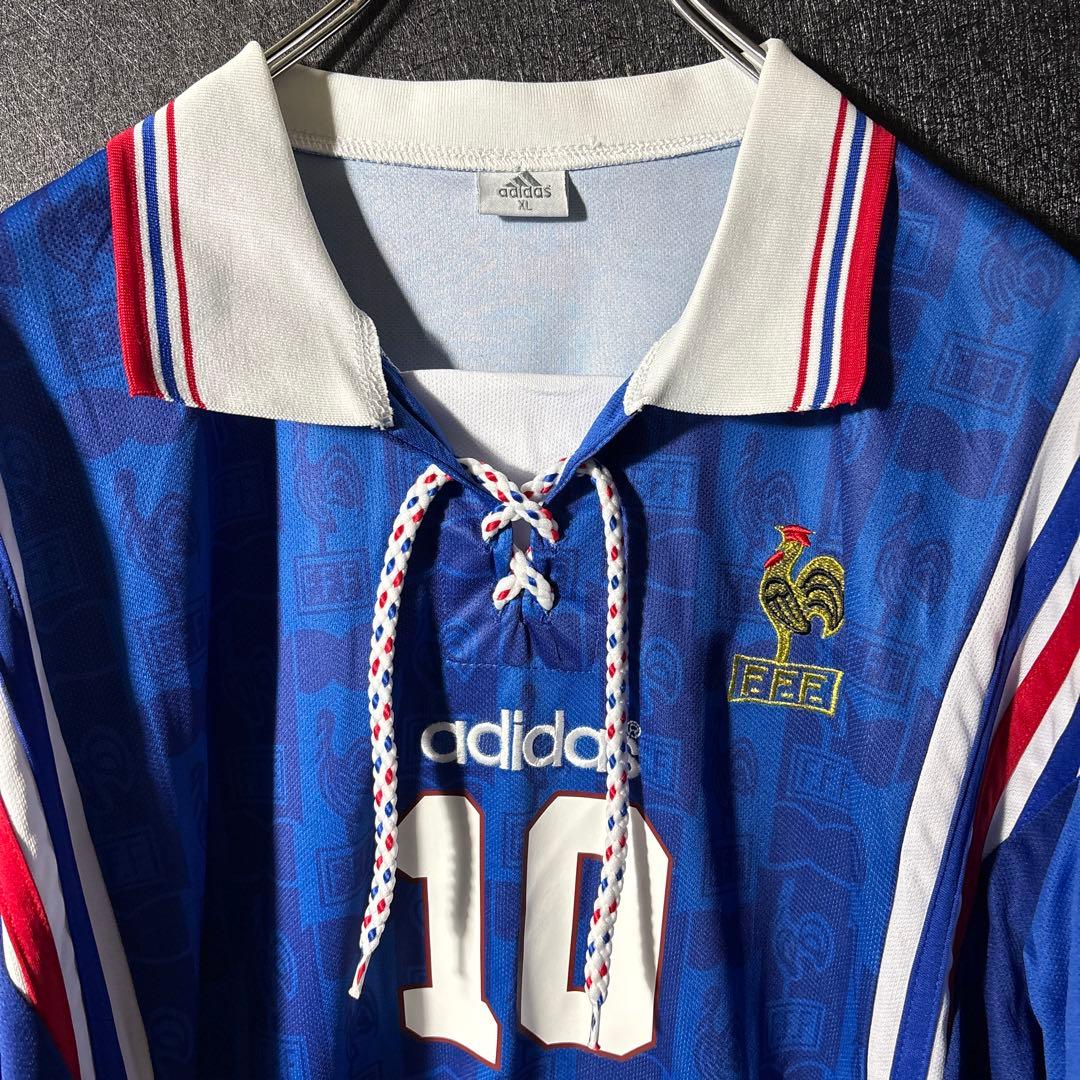 ☆ジダン】 古着 adidas フランス代表 サッカー レトロ ユニフォーム