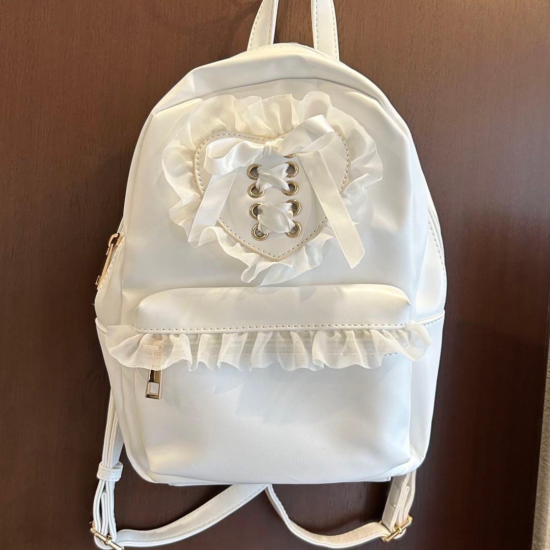 量産型 リュック 白 レース 地雷系 リボン WEGO - メルカリ