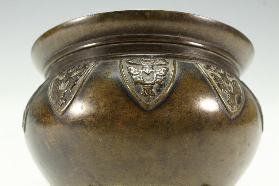 茶道具 饕餮紋 建水 古銅 龍文堂製(K-LC951) - メルカリ