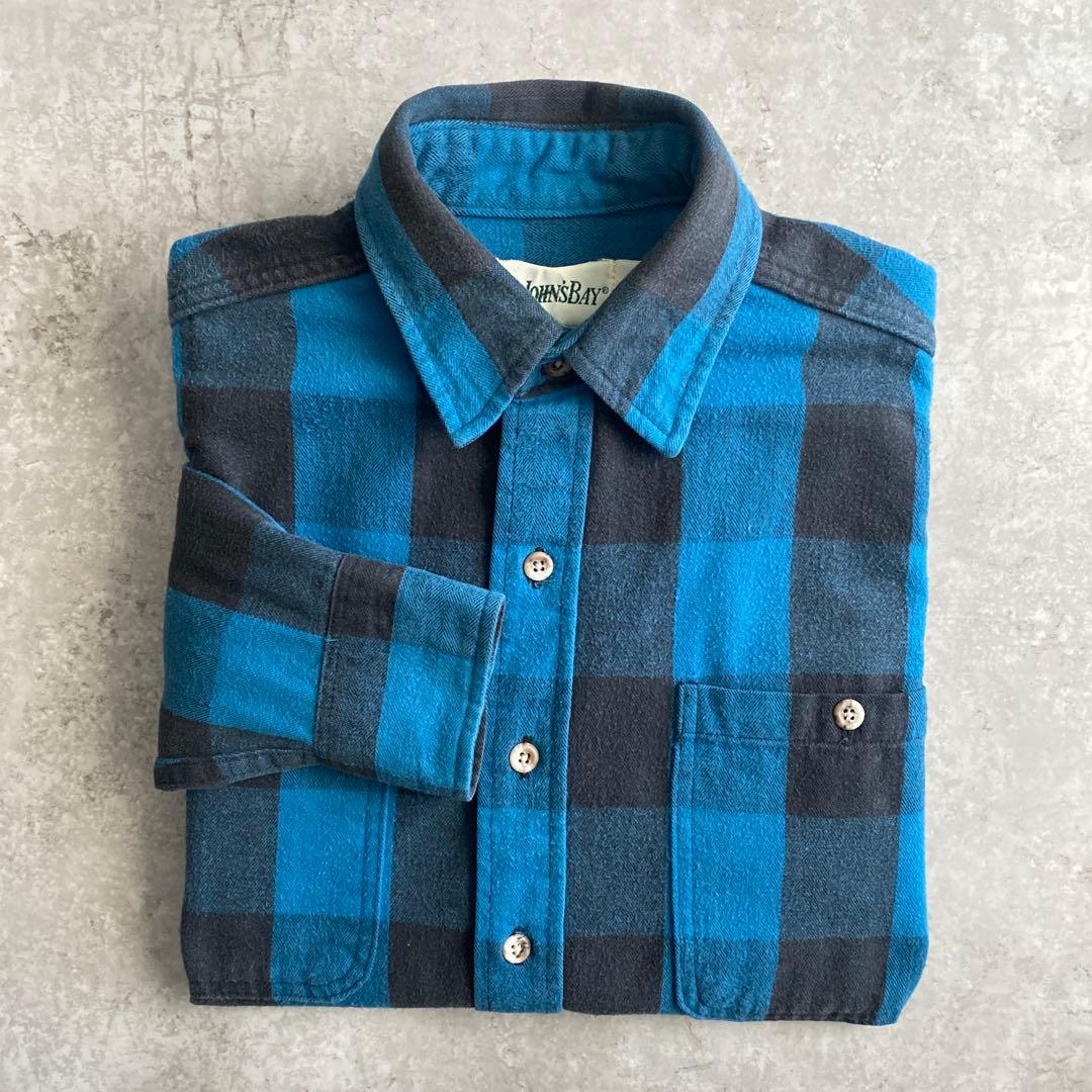 最高で最強の配色 90s ST JOHN'S BAY ネルシャツ 青×黒 M 90s ST.JOHN'S BAY 青黒 バッファローチェック ネルシャツ - メルカリ