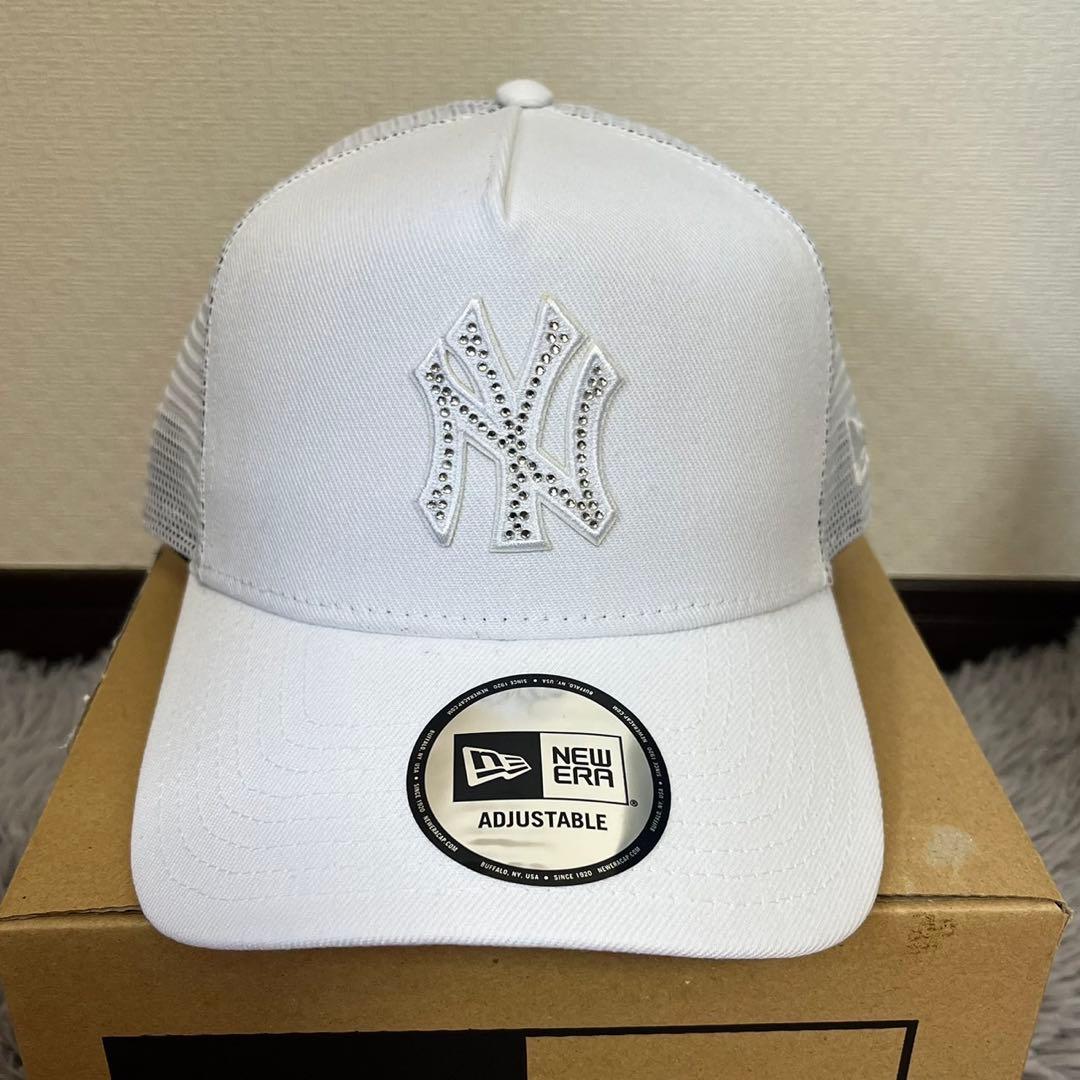 ニューエラ キャップ 帽子 NY ヤンキース ラインストーン メッシュ