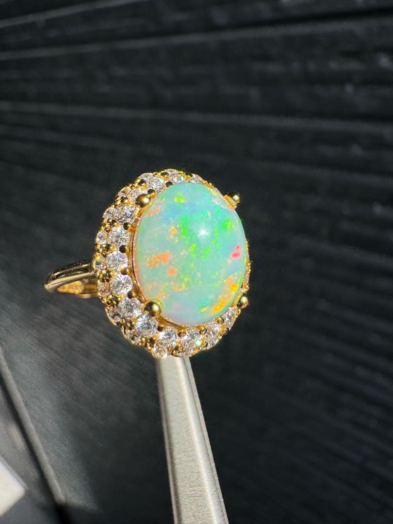 新作 天然石水オパール遊色綺麗極彩ルース1.610ct S925 18KGP - メルカリ